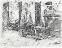 Zameer Hussain, 09 X 11 Inch, Pen ink on paper, Cityscape Painting -AC-ZAH-099